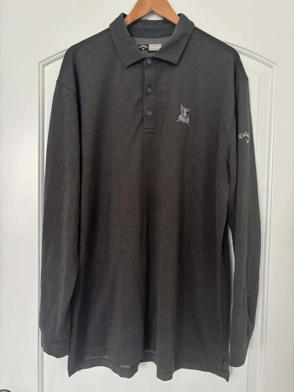 Callaway Opti-Dri Men’s XL Long Sleeve Golf Polo Shirt Gray Sunset Hills CC